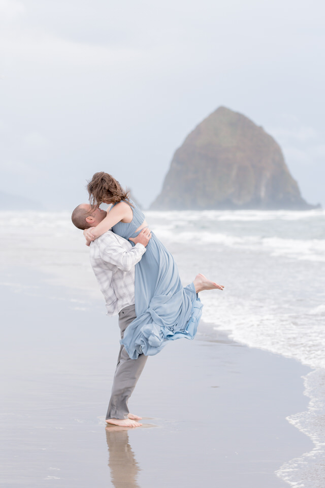 Cannon Beach Engagement at sunset