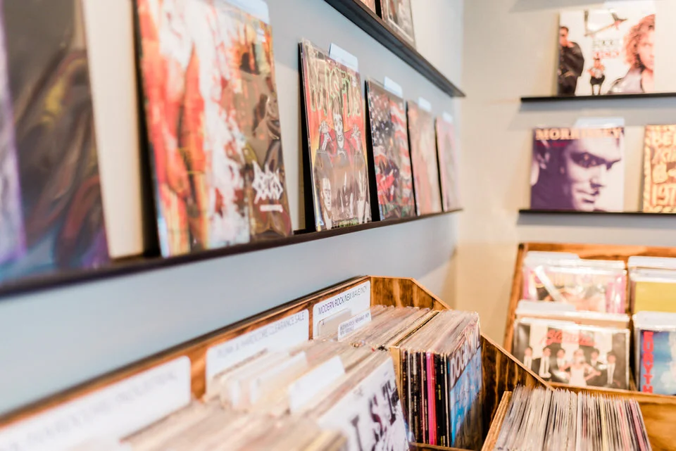 Seattle Fremont Engagement Session CServinPhotographs Film Daybreak Records Vintage Old School Record Shop Session-21.jpg