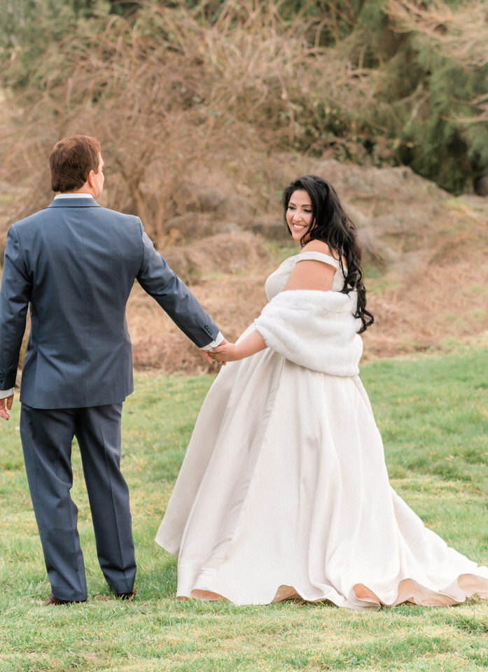 Couples Wedding Portraits Winter Silk Gown White Fur Wrap Seattle Christina Servin Photographs Film-1.jpg