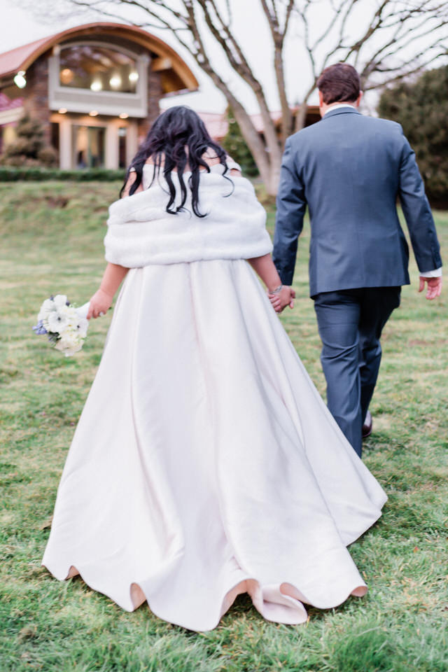 Spring Seattle wedding silk gown white fur wrap navy suit CServinPhotographs-10.jpg