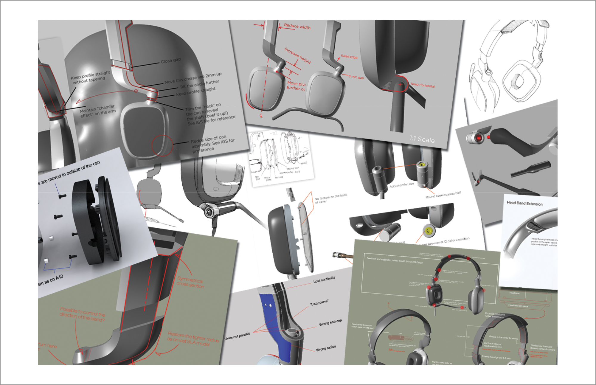 Snapshots of design integration processes collaborating with ME partners and manufacture.