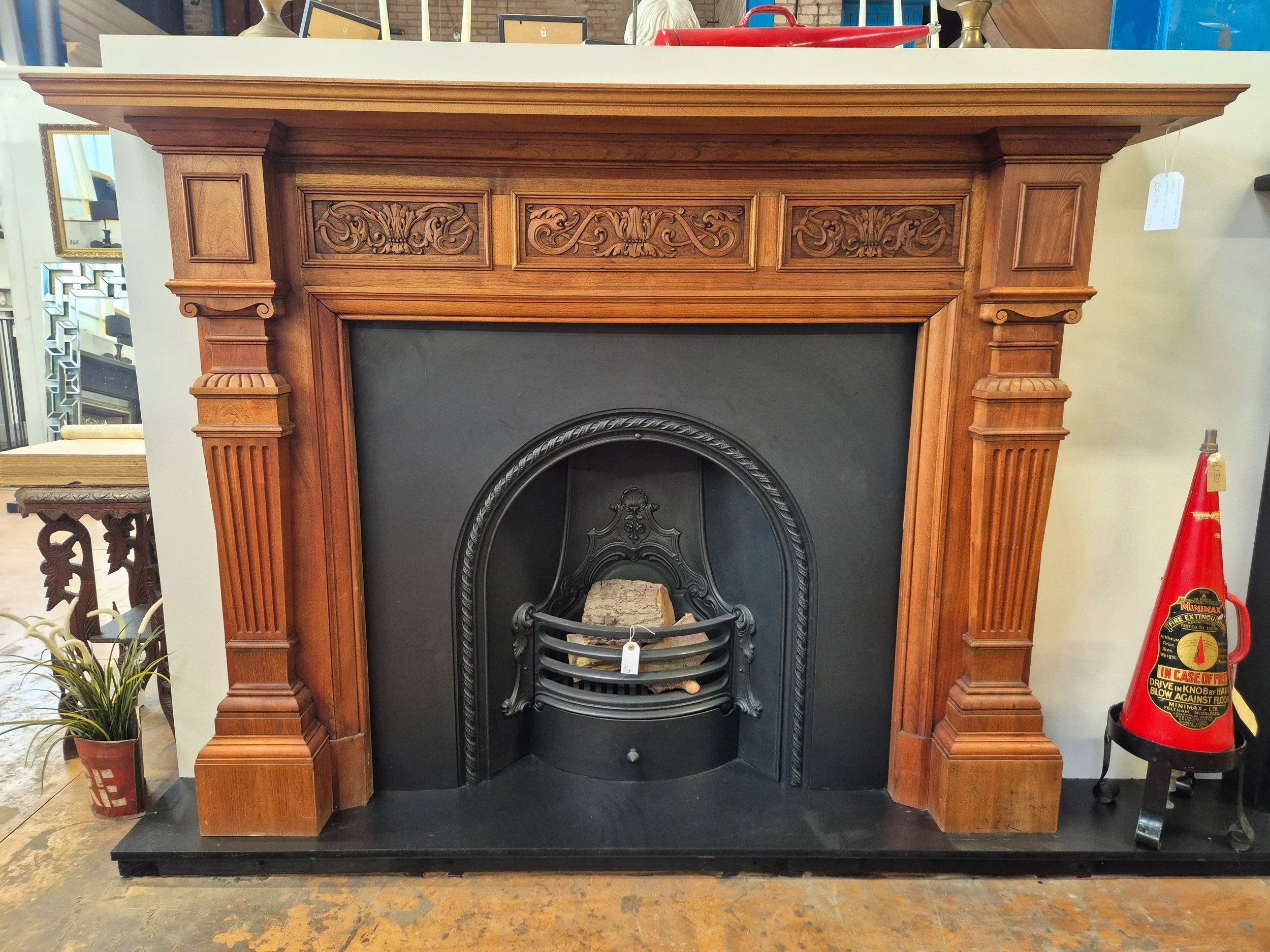 Original Stunning Antique Wooden Fireplace Surround     K076