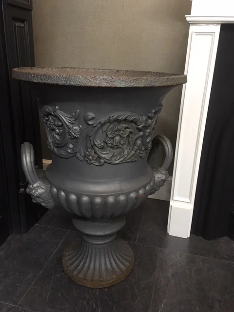 old garden urns cast iron victorian 