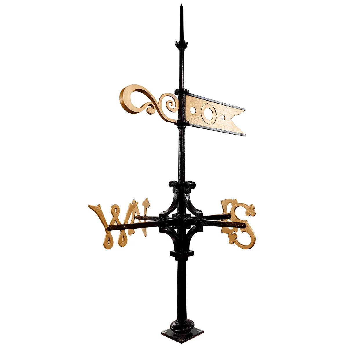 antique weathervane painted black and gold