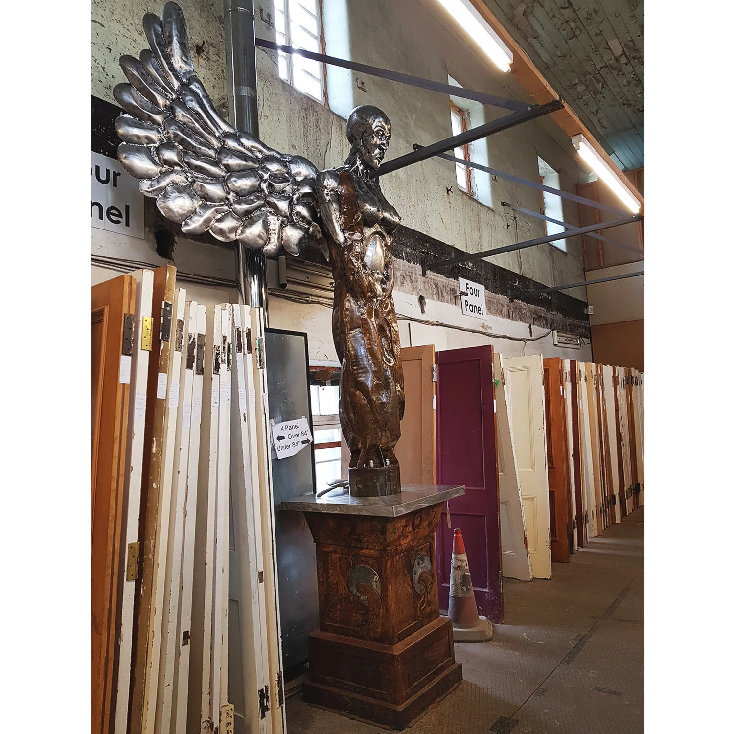 another angel of the north large unique steel sculpture statement piece
