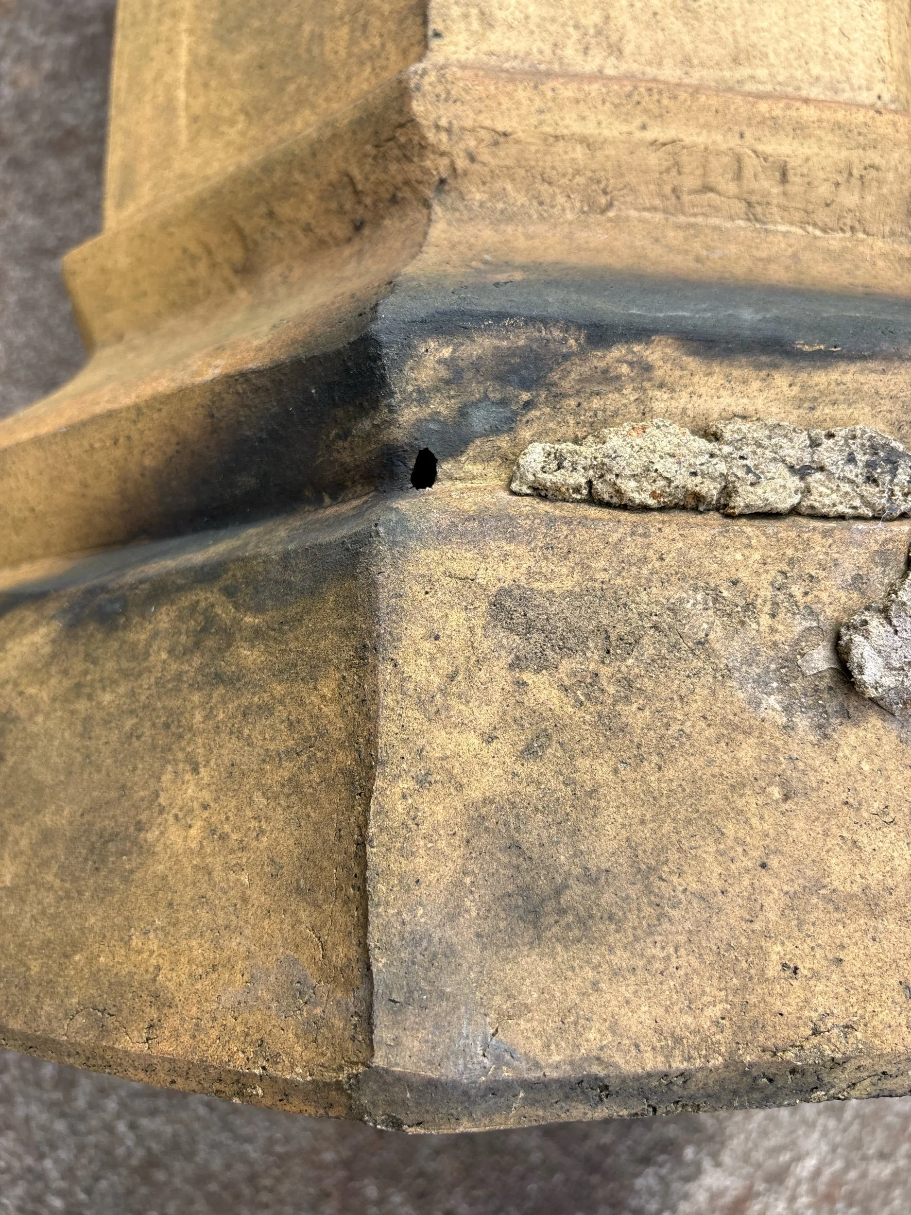 original clay chimney can, octagonal, rare, salvaged from an Edinburgh home