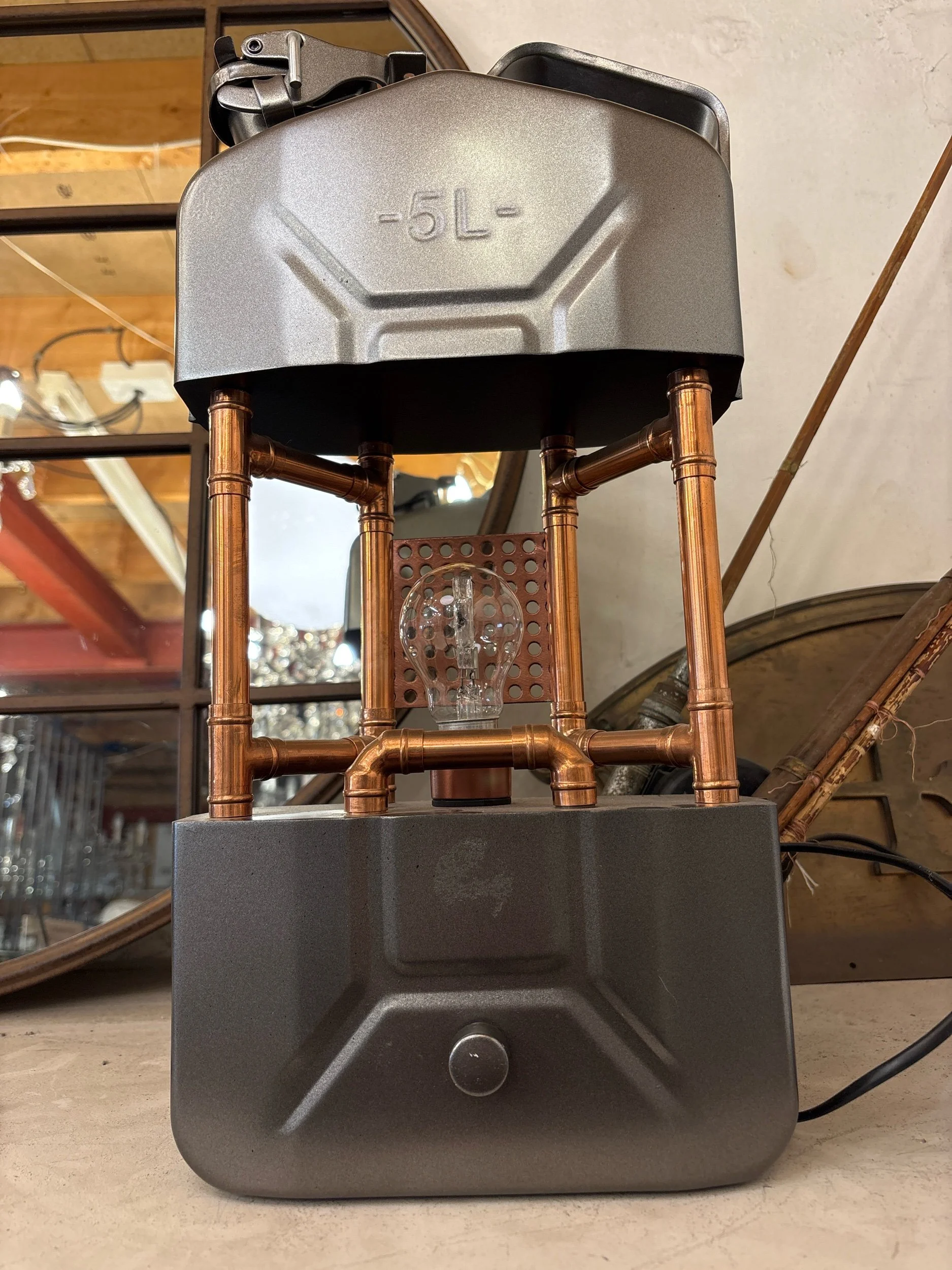 industrial lamp in steam punk style ideal for man cave, vintage, industrial