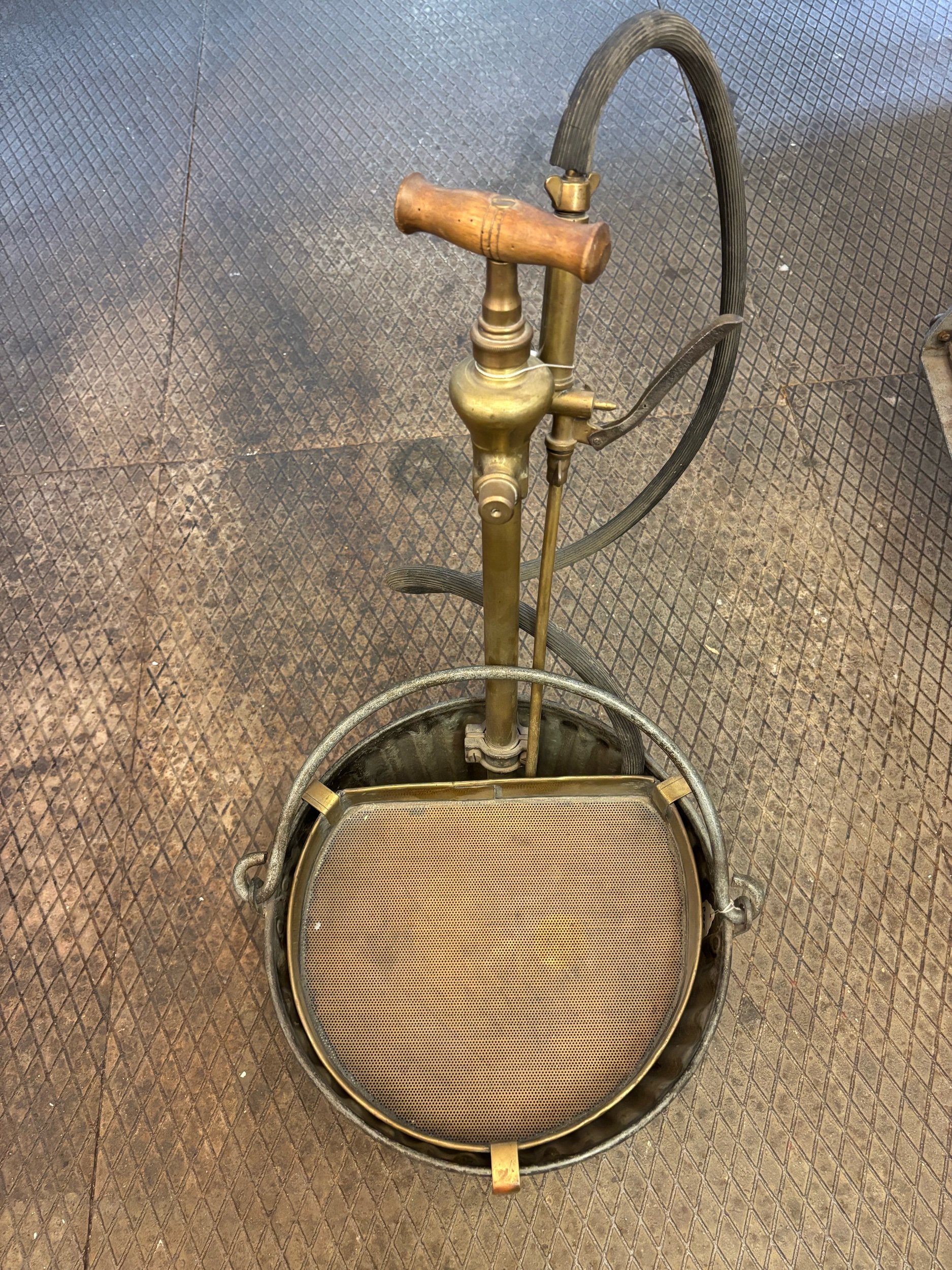 Four oaks Sutton Coldfield, antique fire extinguisher at Edinburgh architectural salvage.