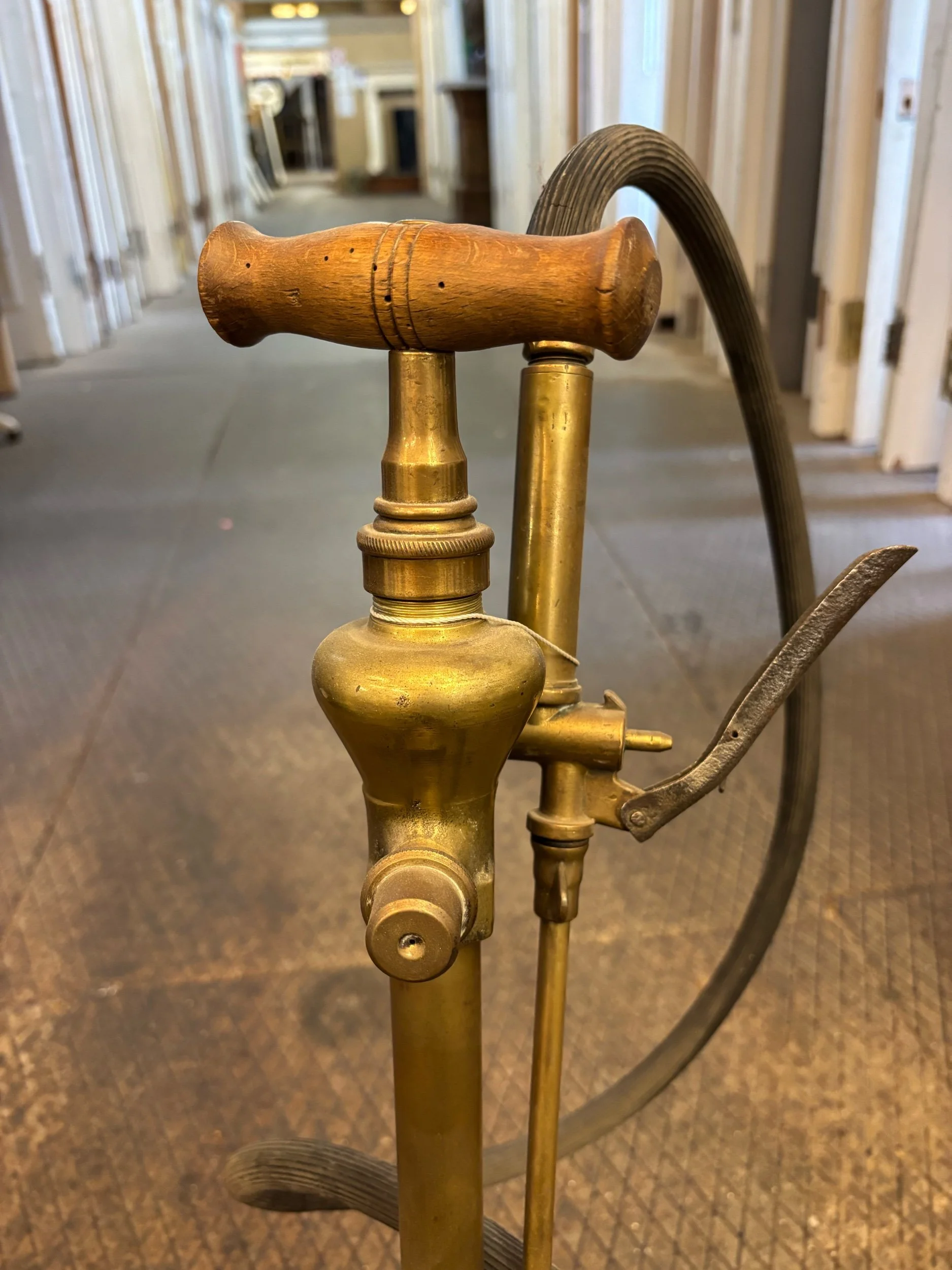 Fire extinguisher, collectible antique, Holyrood Salvage, Edinburgh.