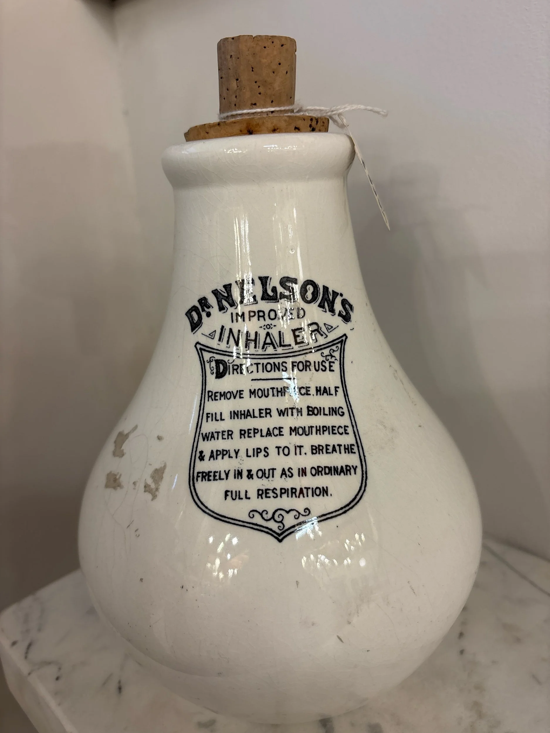 Dr Nelson's inhaler antique medical equipment, Victorian remedy respiratory aid, Holyrood Salvage Edinburgh