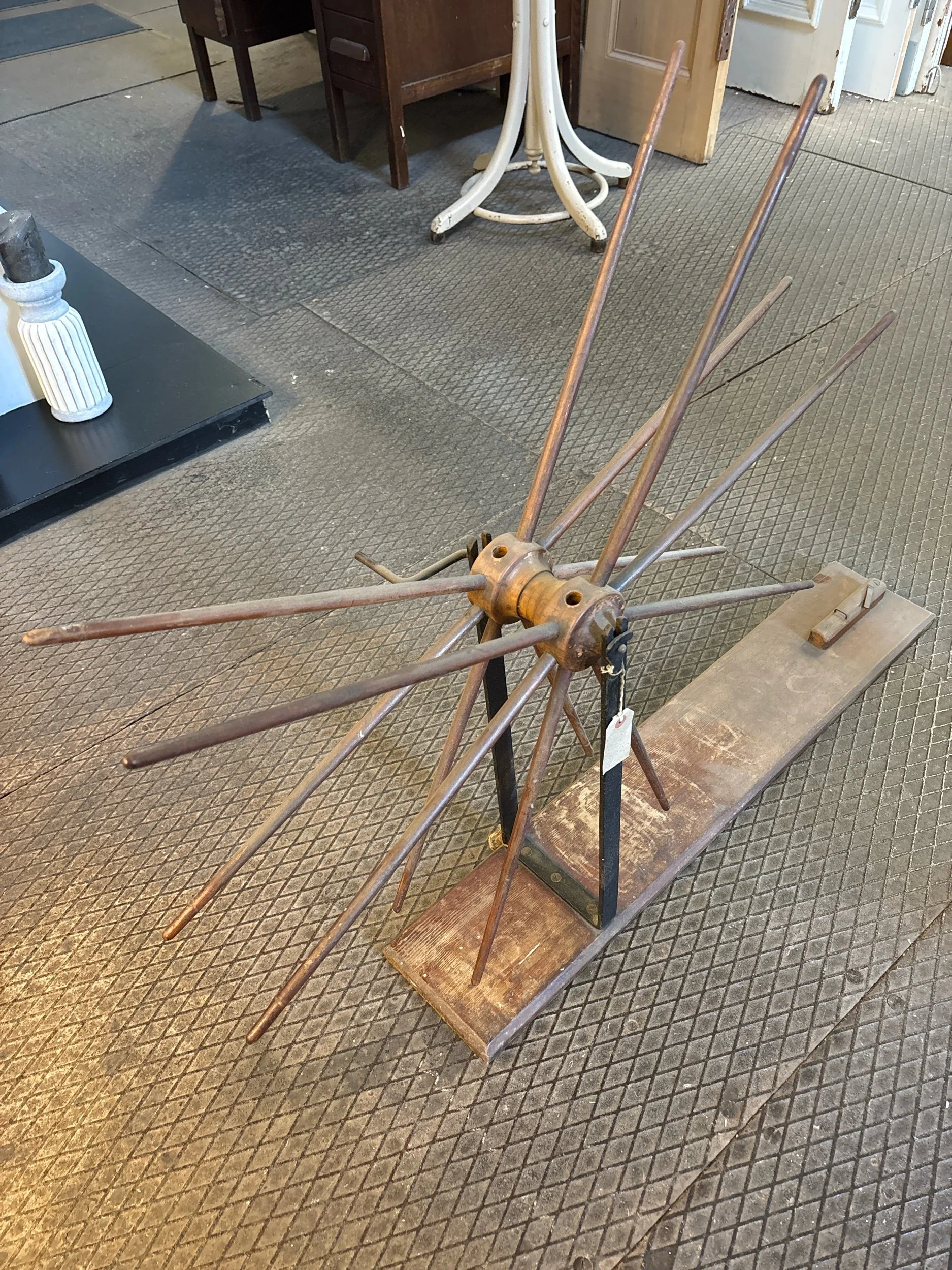 Rustic interior decor, wool winder, Skien winder, Edinburgh Salvage.