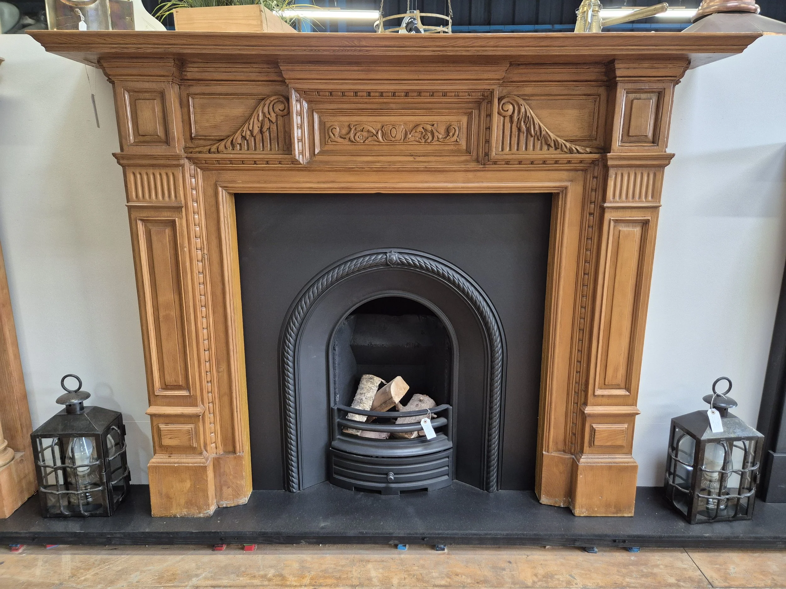 Large Reclaimed Victorian Oak Fireplace K079