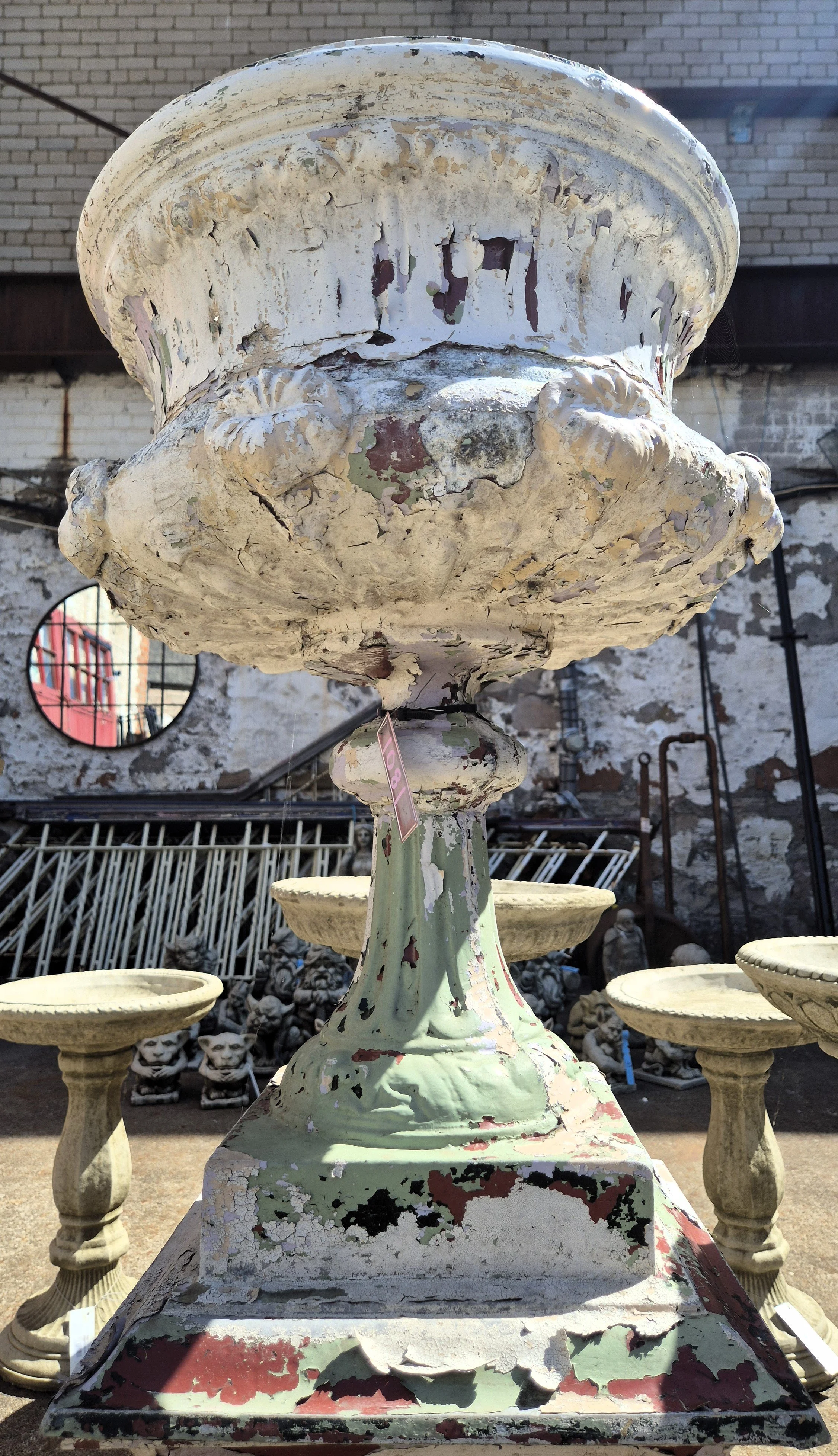 Classical original Victorian urn on decorative plinth