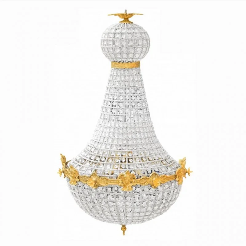 Glass & Brass Lady Face Bag Chandelier available from Holyrood salvage in Edinburgh