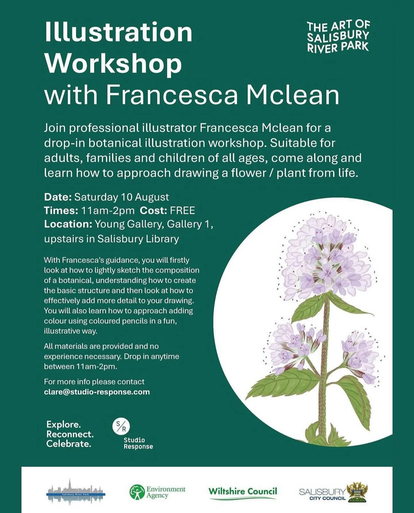 Come join me for a FREE drop in workshop @younggallerysalisbury next Saturday 10 August. The Young Gallery is on the top floor of Salisbury library, you can drop in anytime between 11am - 2pm 🌼🌿🌱

All ages welcome, it will be a relaxed environment