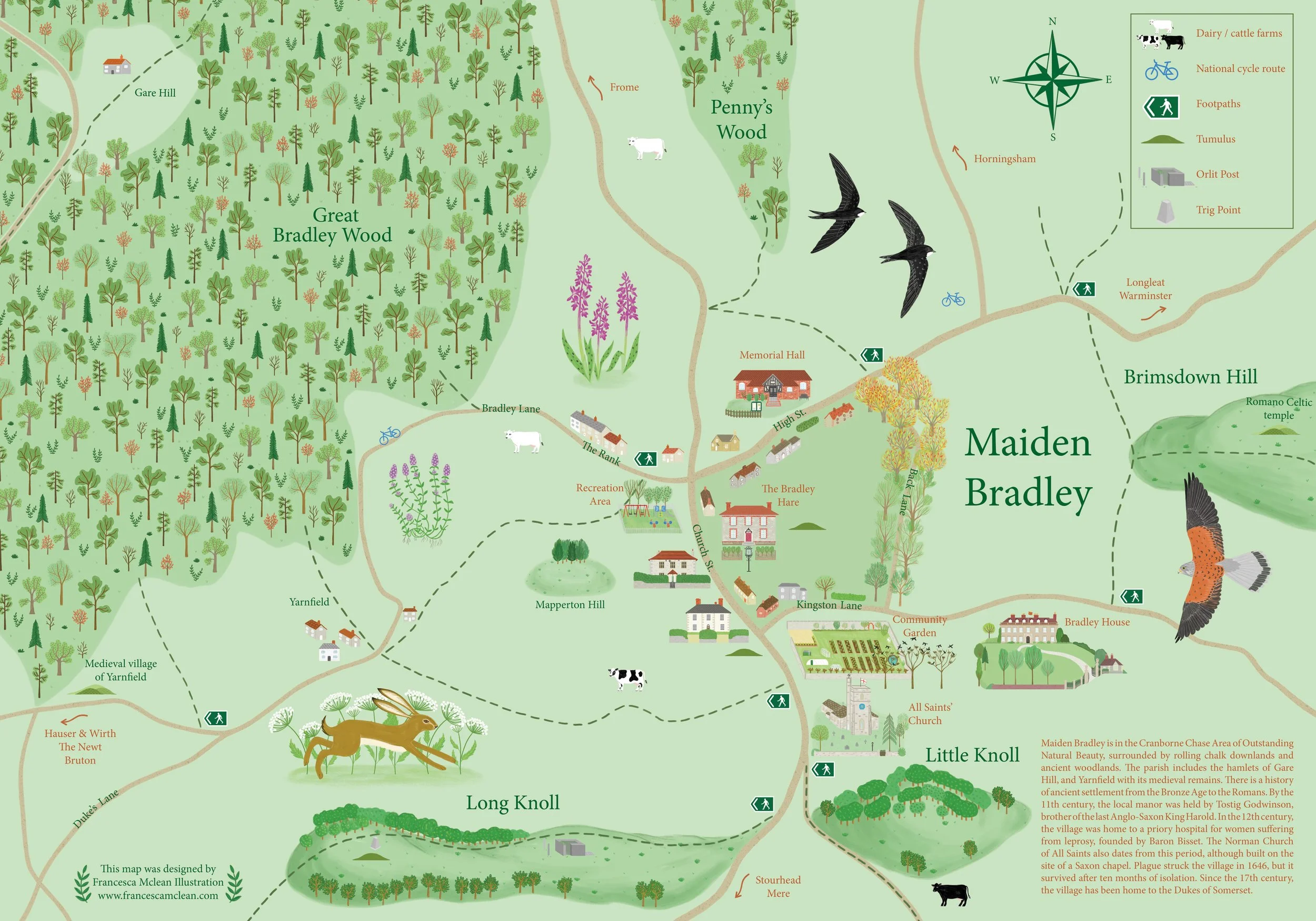 Maiden Bradley Map