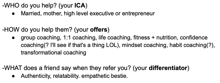 Kayla answered the 3 big SEO questions Brittany asks all her clients that clarifies their ICA, offers, & differentiator.