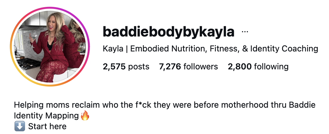 Kayla Torress changed her Instagram profile name from “snacks_n_squats” & hello to “baddiebodybykayla” which is more aligned!