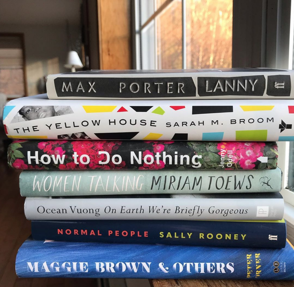 Some of Shari’s 2019 favorites. Not pictured: Deaf Republic by Ilya Kaminsky, and Ducks, Newburyport , by Lucy Ellman