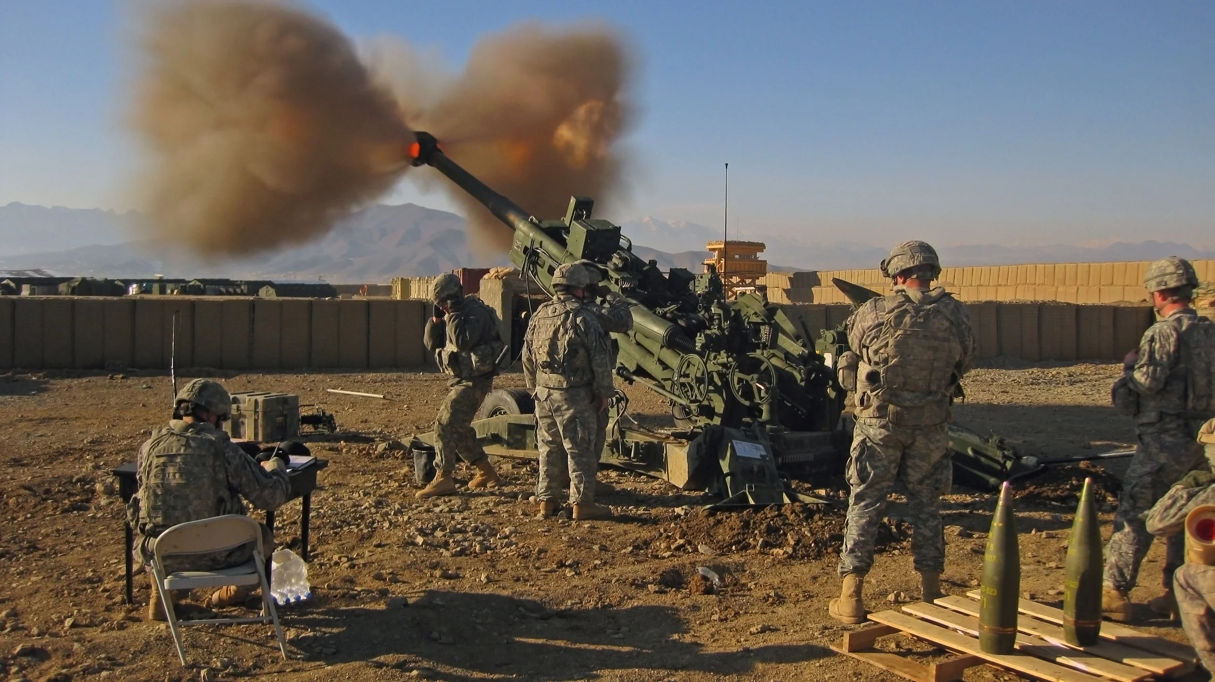 M777 being fired. 