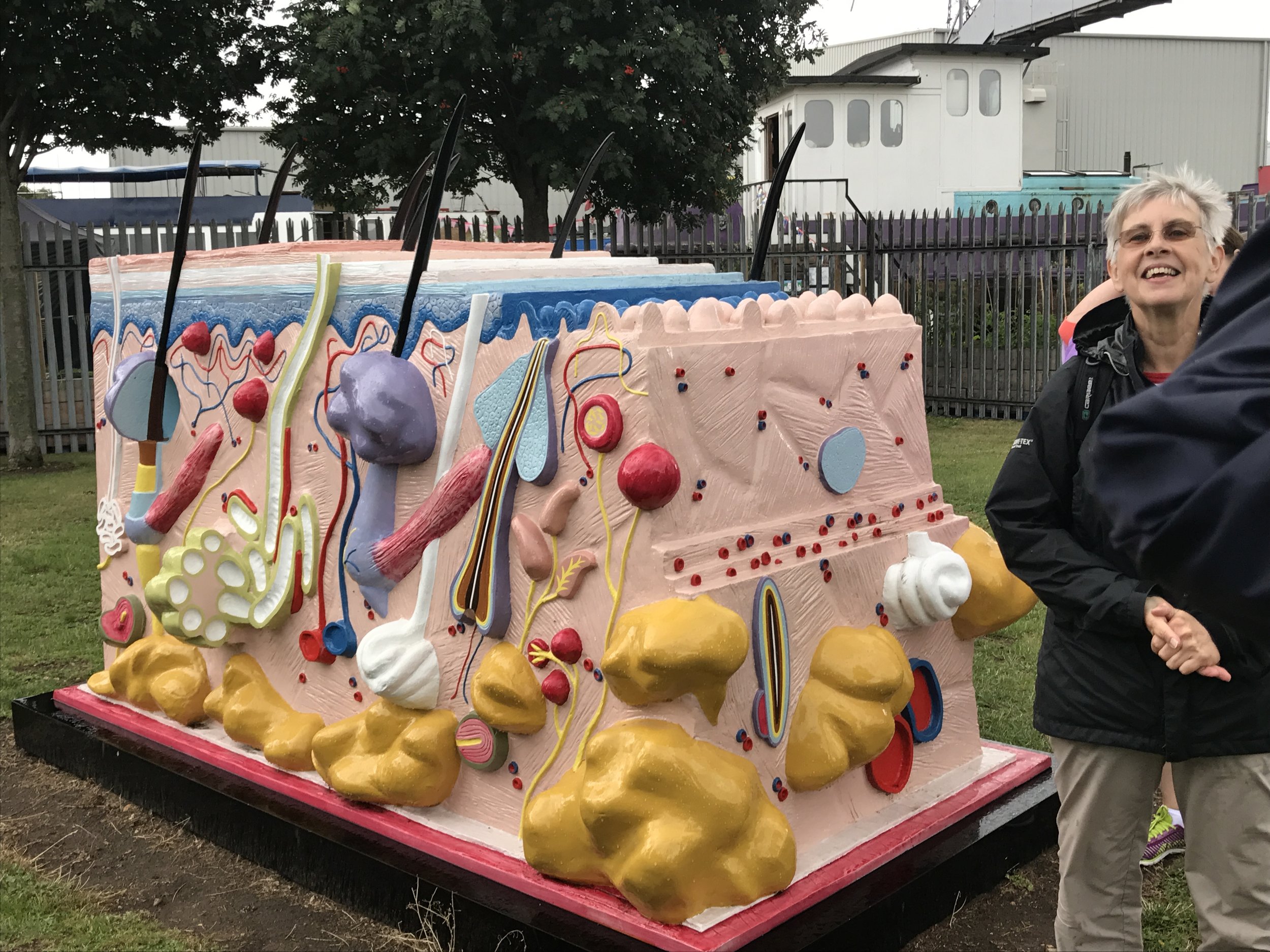 Sue McCarthy with Artwork by the River Lea