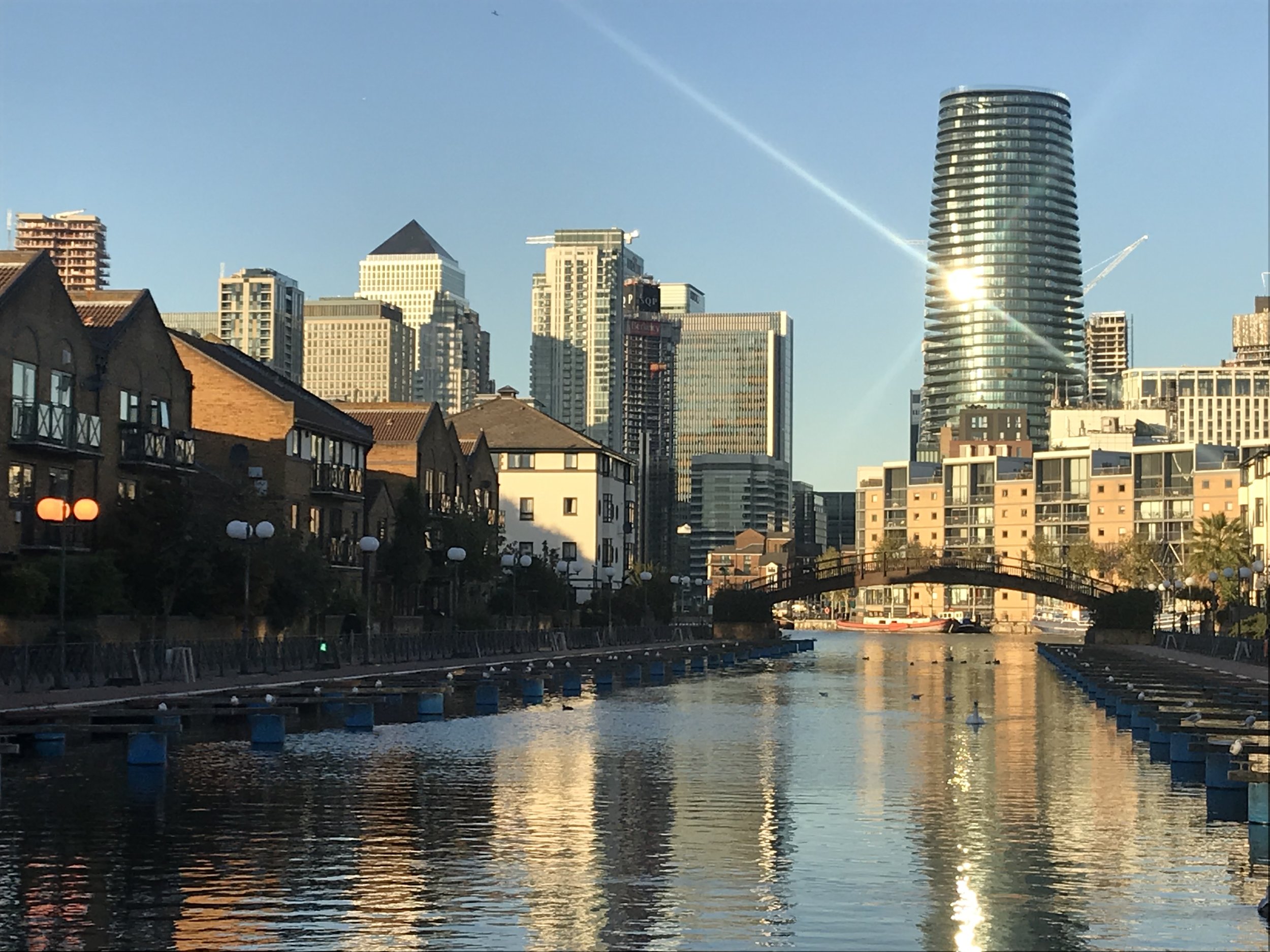 Canary Wharf from Clippers Quay