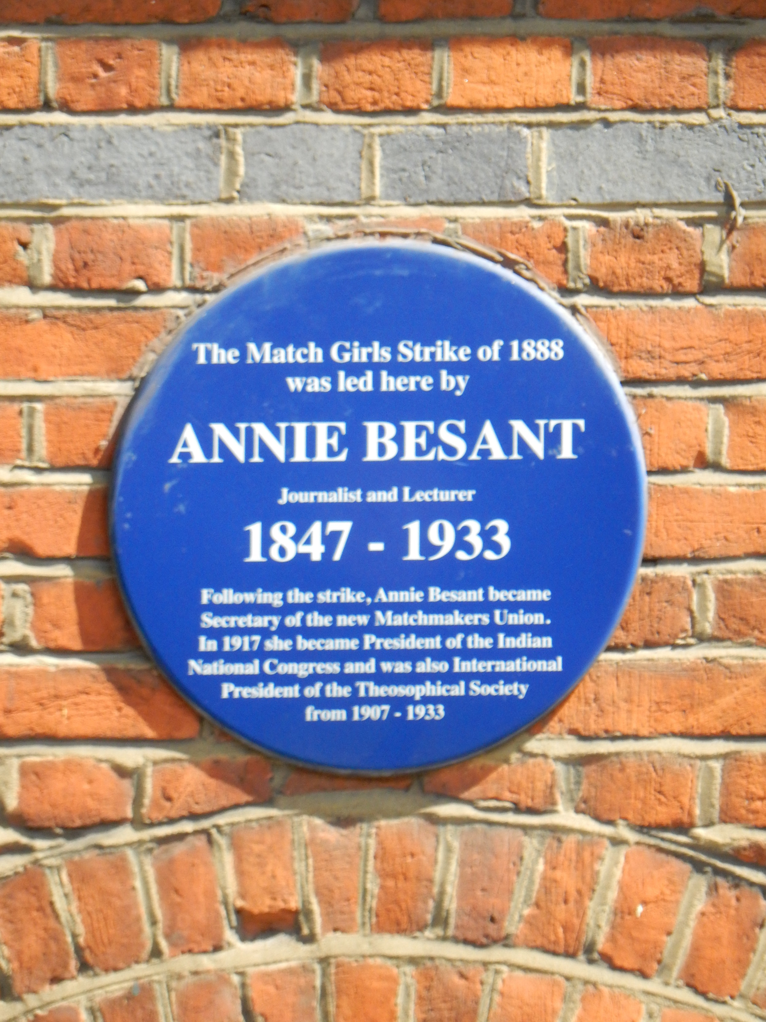 Annie Besant Plaque