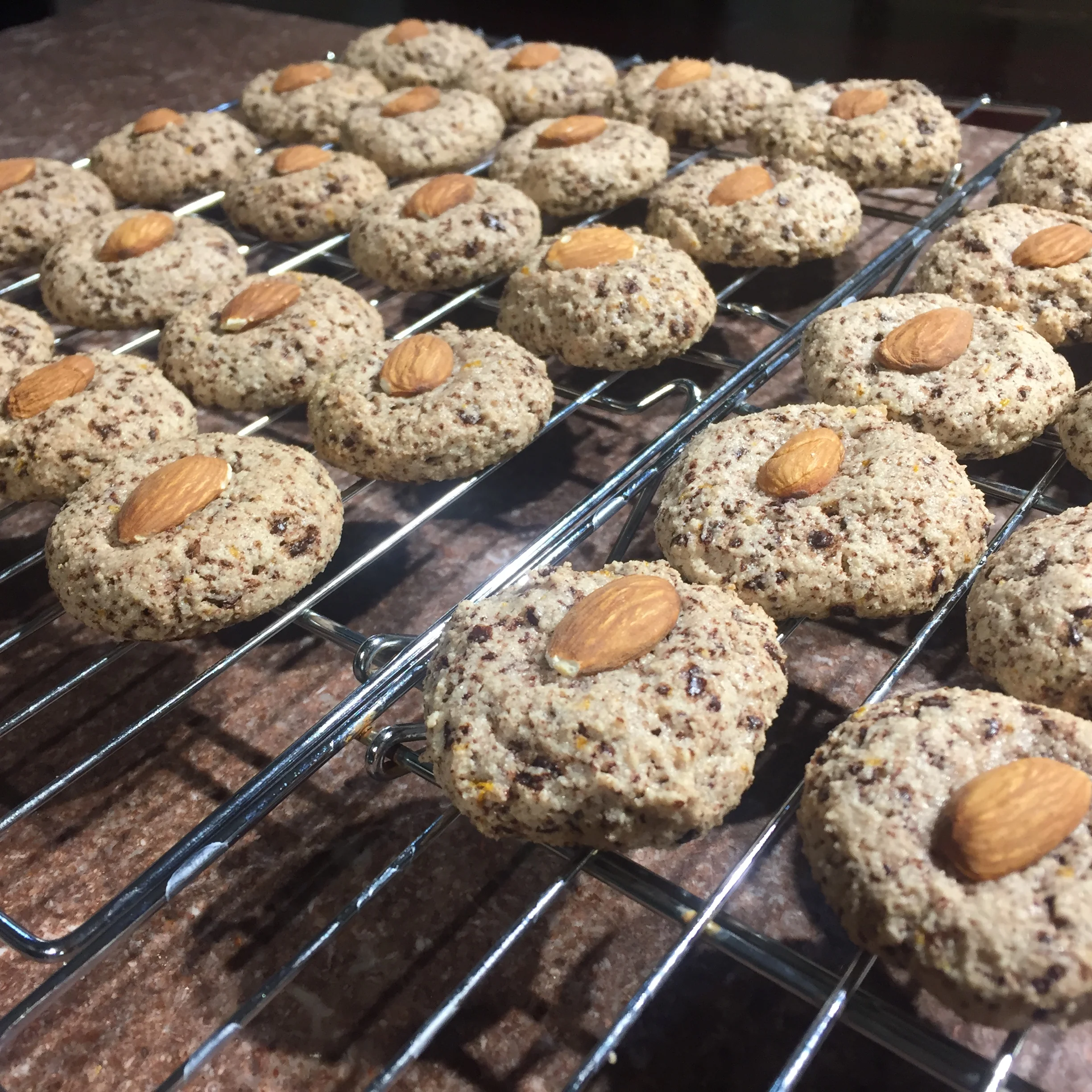 Chocolate Citrus Almond Cookies