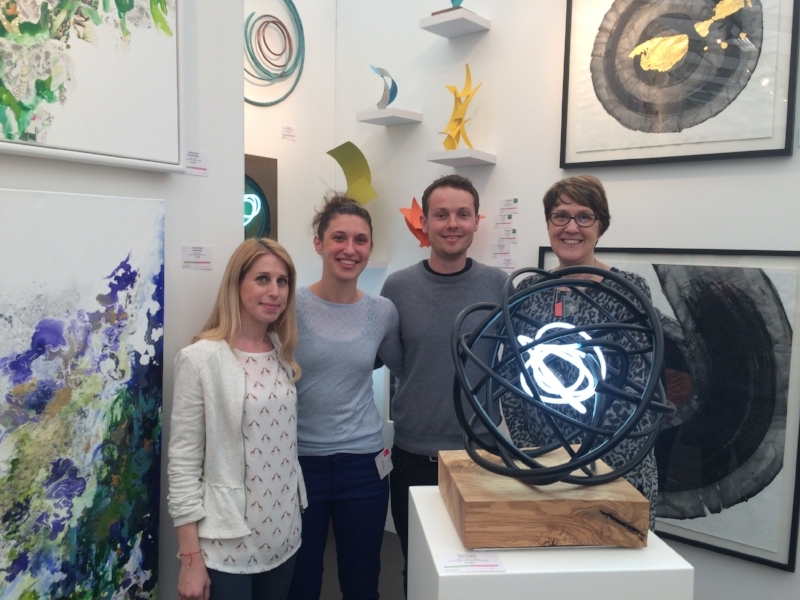 Corinne Natel, Amy Caiger, Mark Beattie and Carol Caiger at Affordable Art Fair, Battersea 2016