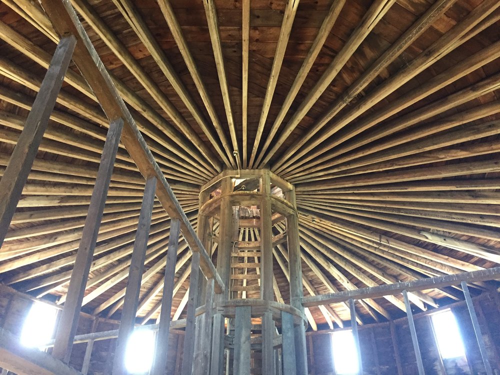 ceiling of round barn