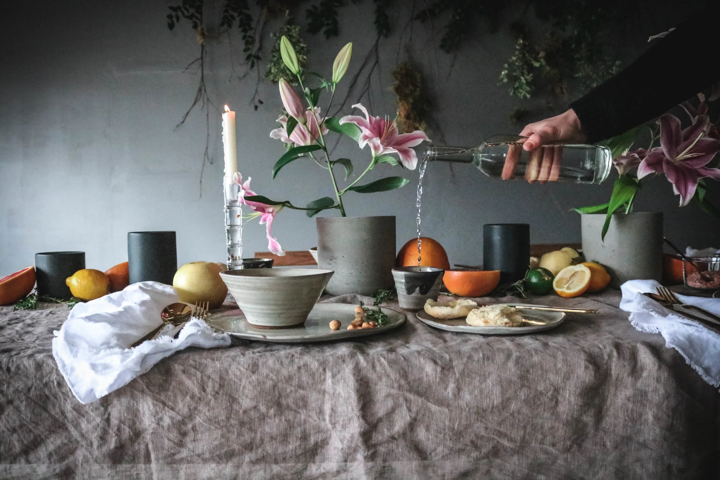 Stephanie Boyd Works dinner ware, curated and photographed by Becky Wallace.