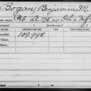 Pvt. Benjamin M. Bogan, Co. A, 175th Ohio Infantry, USA