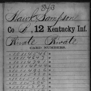 Pvt. Sampson Hawk, Co. B, 12th KY Infantry, USA