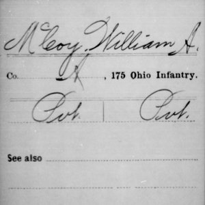 Pvt. William McCoy, Co. A, 175th OH Infantry, USA