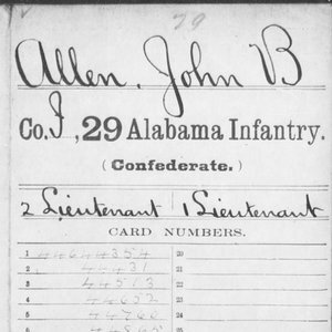 Capt. John Allen, Co. I, 29th AL Infantry, CSA