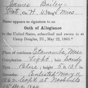 Pvt. James Bailey, Co. H, 43rd MS Infantry, CSA