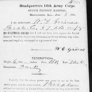 Pvt. William Grissett, Co. C, 57th AL Infantry, CSA