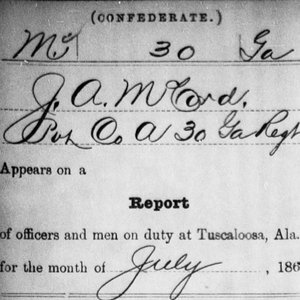 Pvt. James McCord, Co. A, 30th GA Infantry, CSA