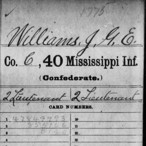 Cpl. Joseph Green English Williams, Co. C, 40th MS Infantry, CSA
