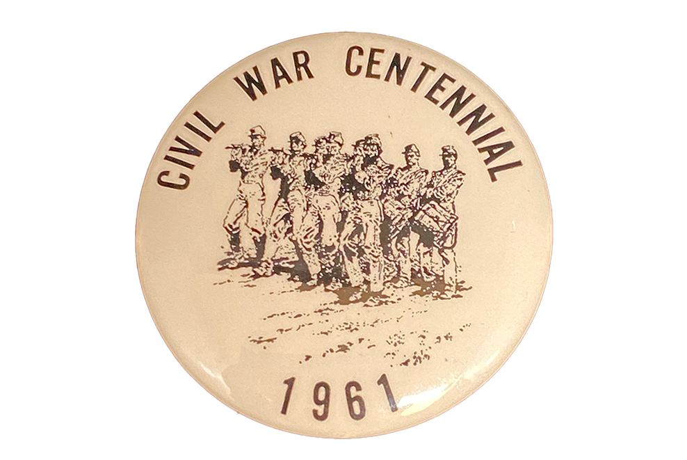 VINTAGE Old Civil War Centennial 1861-1961 Pin Back Button 100 Year Anniversary 