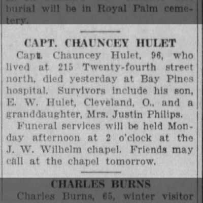 Pvt. Chauncey C. Hulet, Co. A, 40th IN Infantry, USA