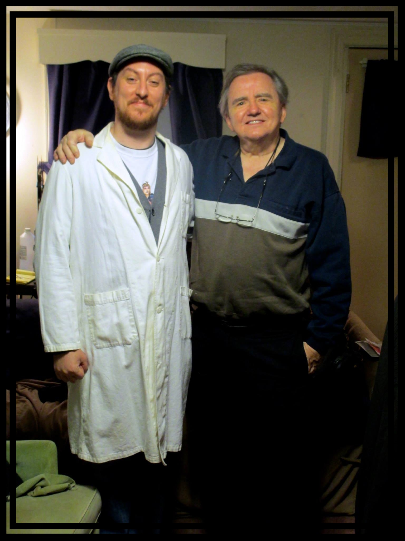 Jon Cross and George Stover in 2014. Jon is wearing the white lab coat from The Alien Factor !
