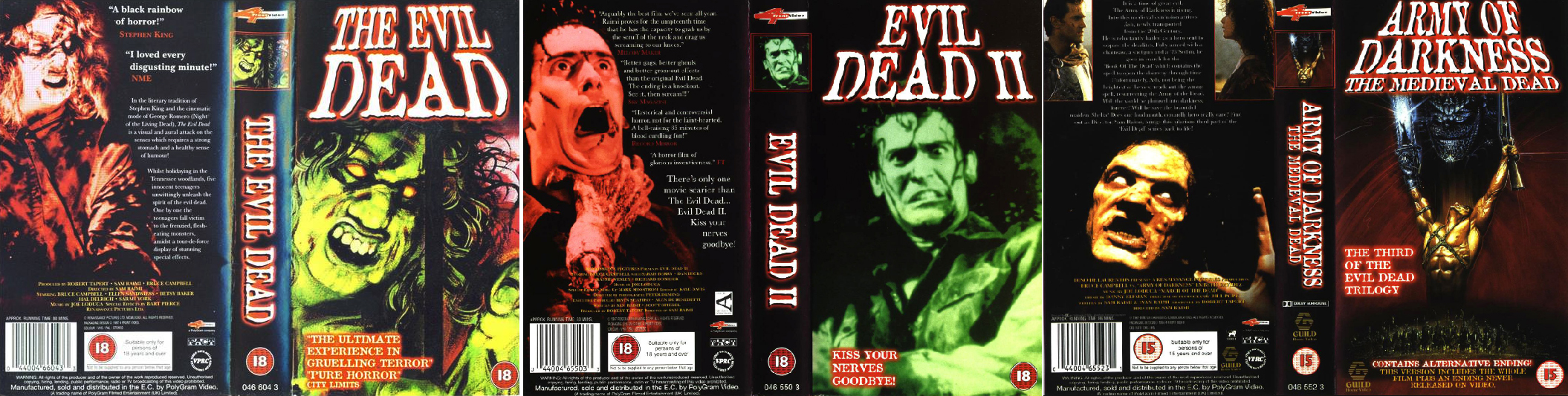 One of the benefits of being in the U.K. was living in a territory where all three films were distributed by the same company, 4Front Video (at the time).
