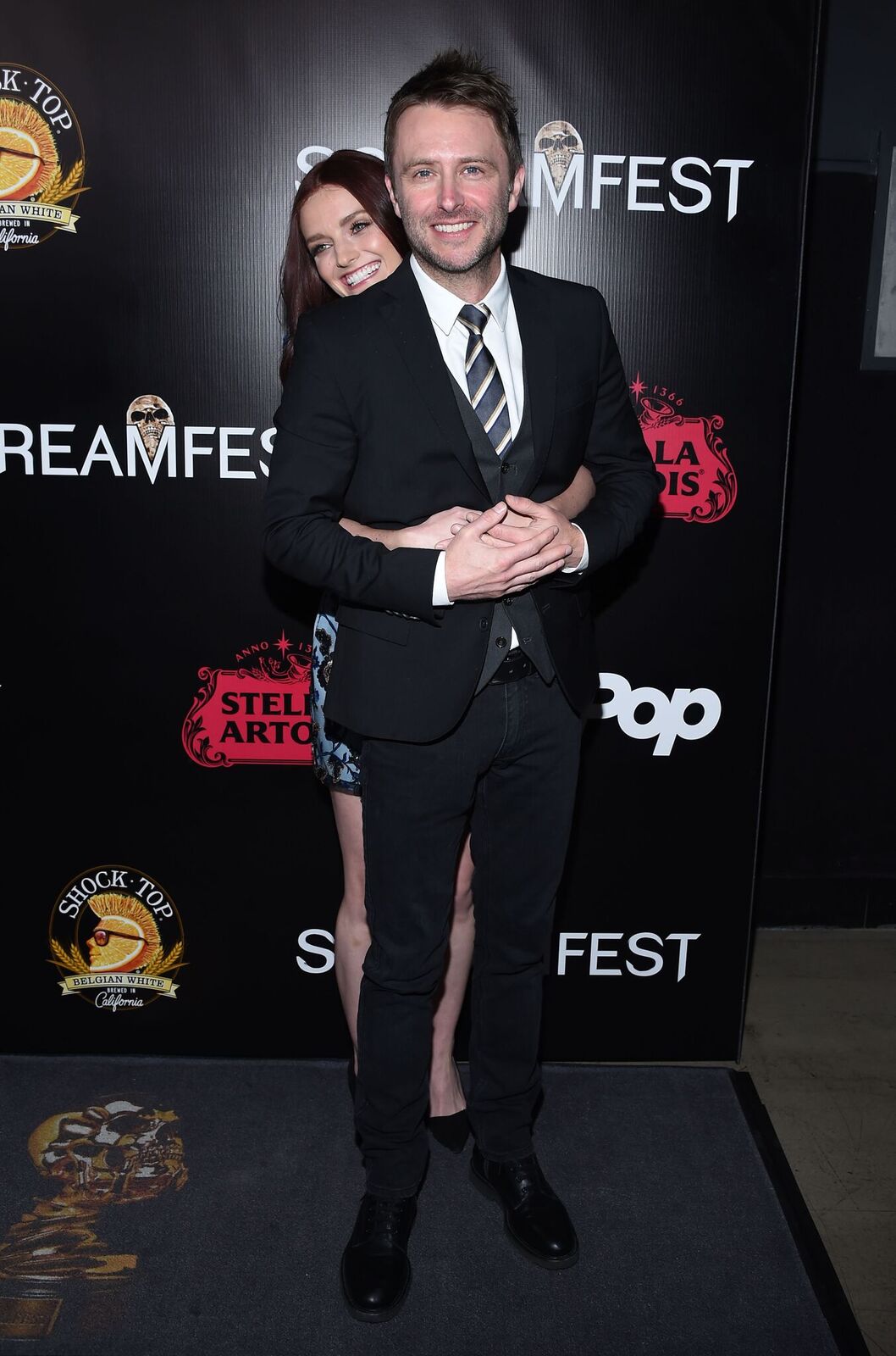  (L-R) -  Lydia Hearst  and  Chris Hardwick  
