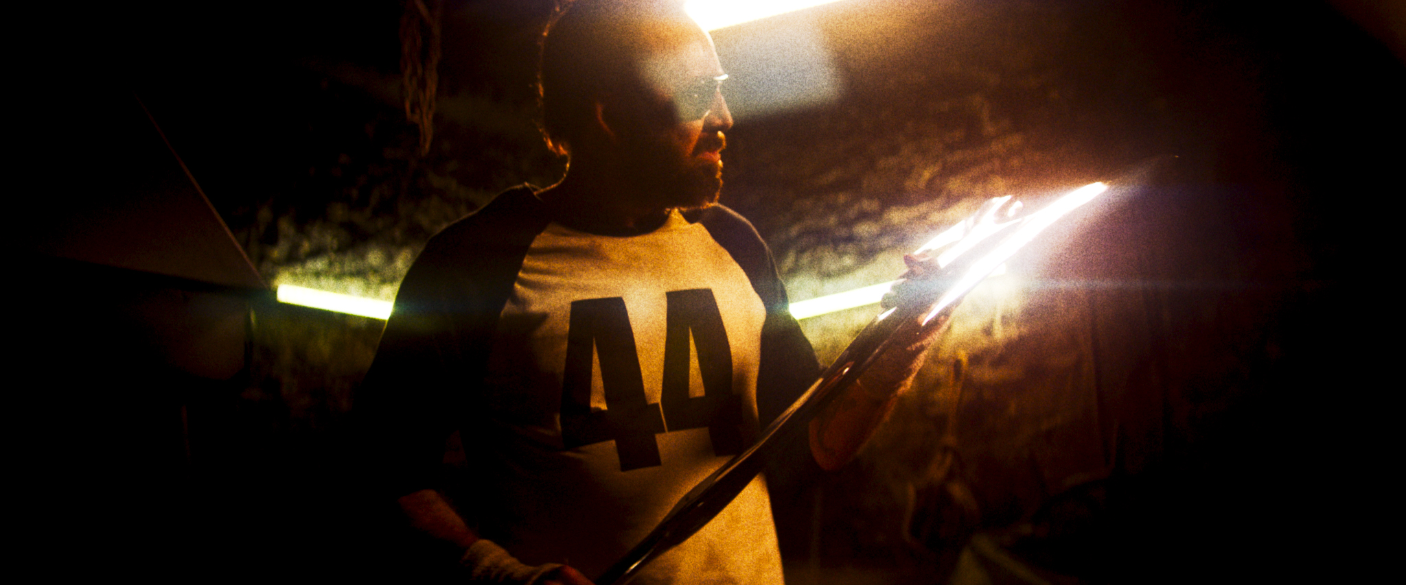 Nicolas Cage as Red in the action, thriller film “ MANDY ” an RLJE Films release. Photo courtesy of RLJE Films .