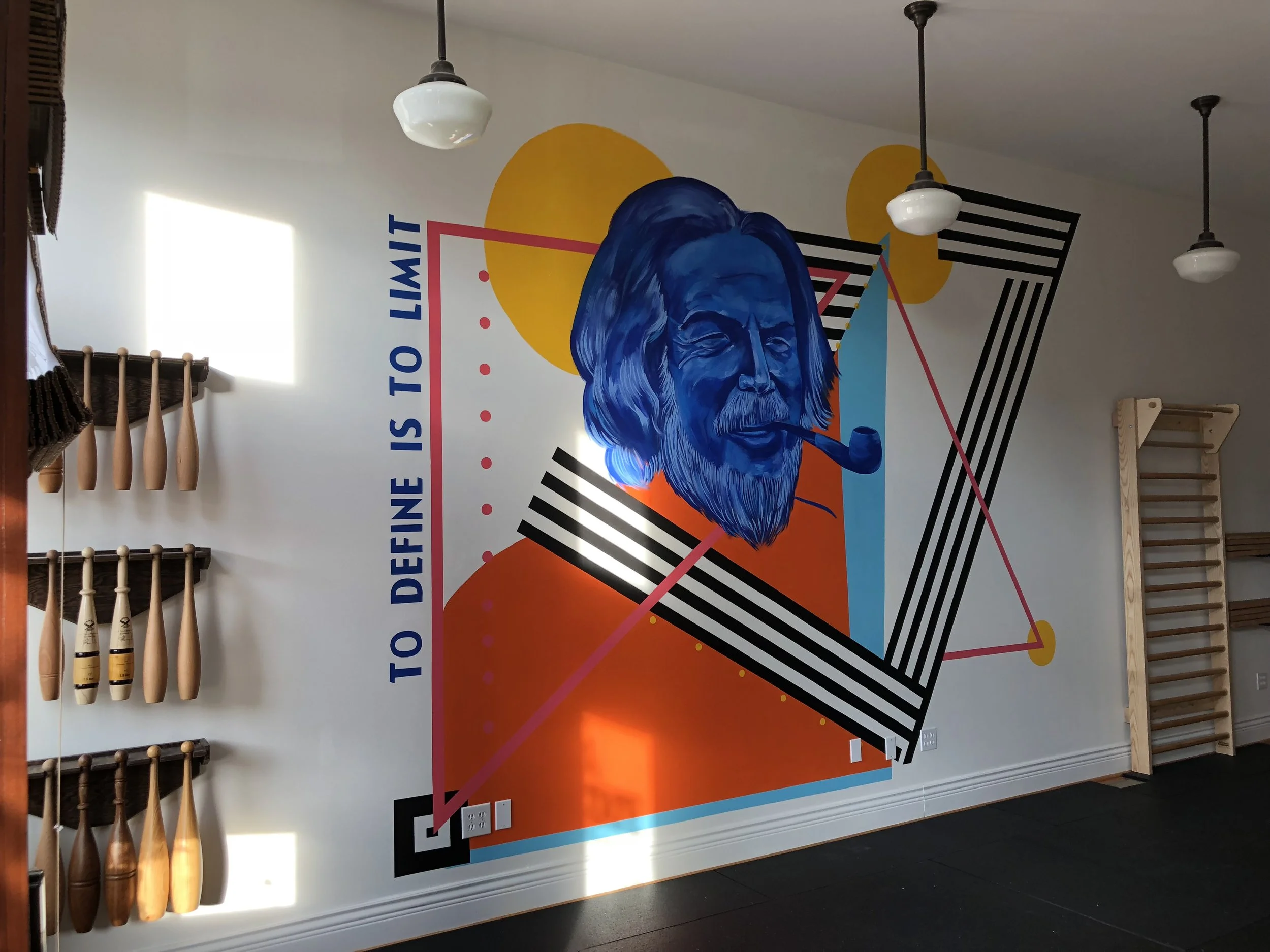 FlowState STL “Alan Watts Mural” 15’ x 12’ mural created for FlowState STL, a muscle club and movement studio dedicated to unconventional training.