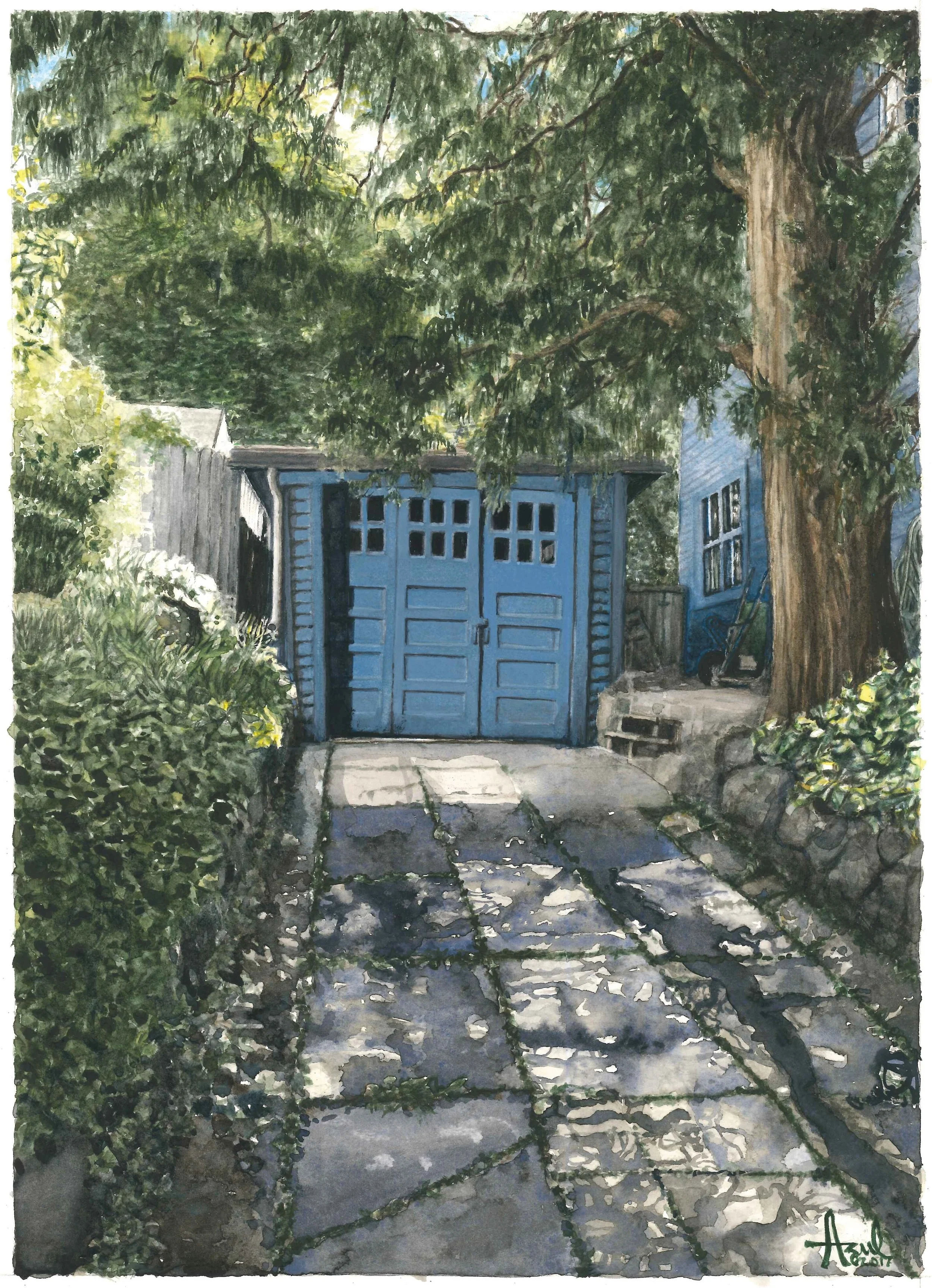 Little Gray Garage 14 x 10"
