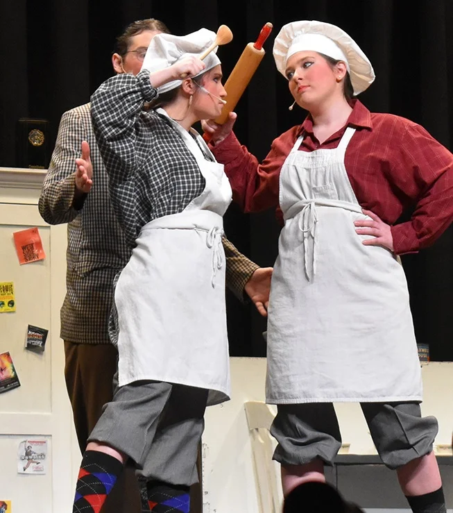 Alexis Simmons and Jaelyn Stevens as the gangsters keep the crowd in stitches with their hilarious comedy during the Drowsy Chaperone production. (photo by Jessyca Cardinell)