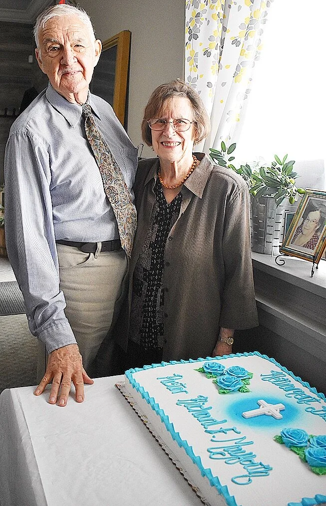Pastor Richard Mayforth and wife Fran all smiles as they are celebrated by their church family and close friends at the Casablanca in Gouverneur. (photo by Jessyca Cardinell)