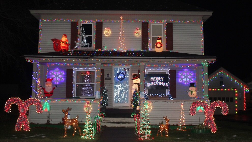    The Christmas light display at the home of Ernie Boclair, 124 East Barney Street, Gouverneur. (Rachel Hunter photo)  